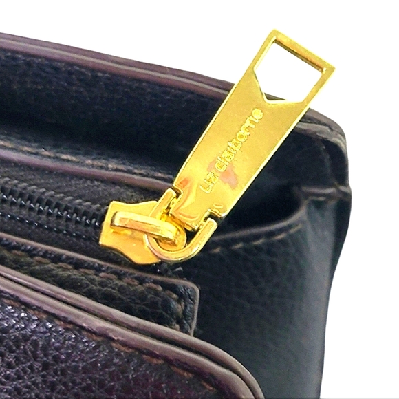 Liz Claiborne Black Laptop Bag Briefcasw with Structured Pebbled Design - Picture 7 of 16